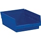 Quill  Brand 11 5/8" x 11 1/8" x 4" Plastic Shelf Bin, Blue, 8/Case (BINPS105B)
