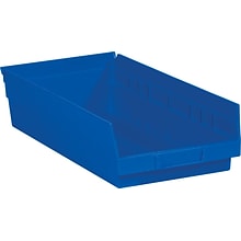Quill Brand 17 7/8 x 6 5/8 x 4 Plastic Shelf Bin, Blue, 20/Case (BINPS112B)
