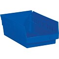 Partners Brand 11 5/8 x 6 5/8 x 4 Plastic Shelf Bin Quill Brand, Blue, 30/Case