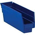 Partners Brand 11 5/8 x 2 3/4 x 4 Plastic Shelf Bin Quill Brand, Blue, 36/Case