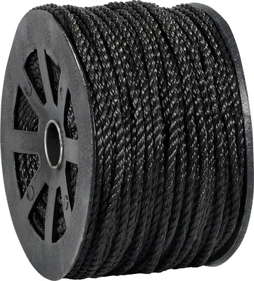 Partners Brand Polypropylene/PP Rope, .25 x 600 ft., Black (TWR103)