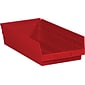 Quill Brand 17 7/8" x 8 3/8" x 4" Plastic Shelf Bin, Red, 10/Case (BINP113R)
