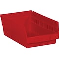 Quill Brand 11 5/8 x 6 5/8 x 4 Plastic Shelf Bin, Red, 30/Case (BINPS104R)