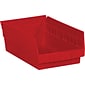 Quill Brand 11 5/8" x 6 5/8" x 4" Plastic Shelf Bin, Red, 30/Case (BINPS104R)