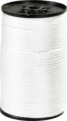 BOX Partners  1150 lbs. Solid Braided Nylon Rope, White, 500