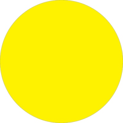 Tape Logic 1/2 Circle Inventory Label, Fluorescent Yellow, 500/Roll