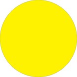 Tape Logic 1/2 Circle Inventory Label, Fluorescent Yellow, 500/Roll