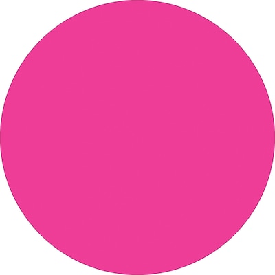 Tape Logic 1 1/2 Circle Inventory Label, Fluorescent Pink, 500/Roll