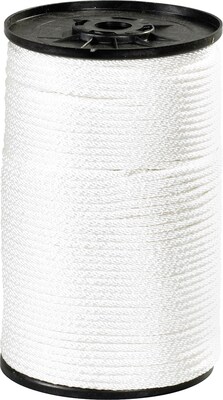 Partners Brand Nylon Rope, .125 x 500 ft., White (TWR116)