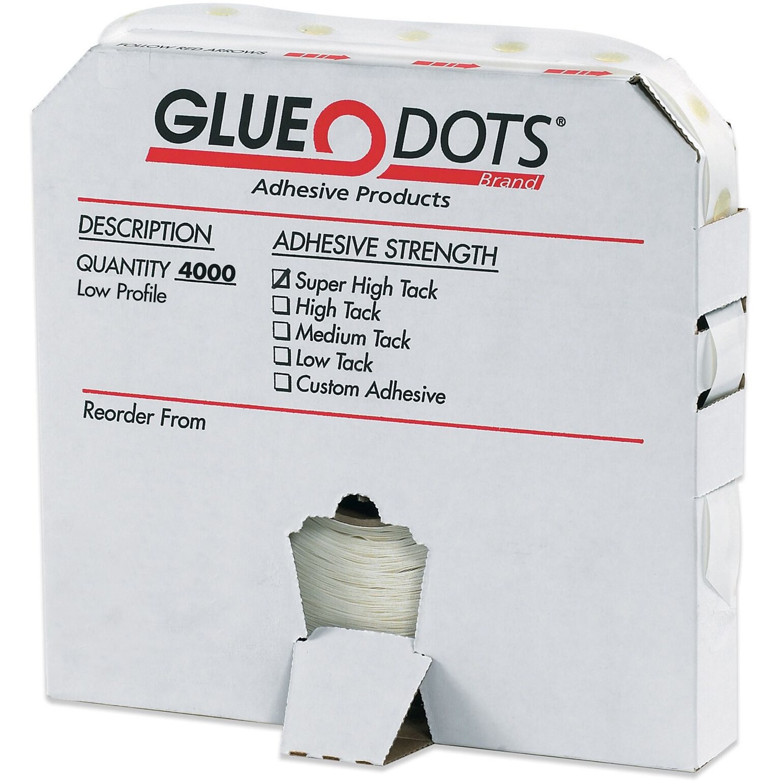 Glue Dots® 1/4 Super High Tack Glue Dots, Low Profile, 4000/Case (GD112)