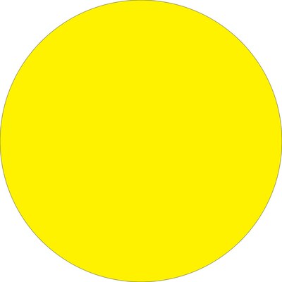 Tape Logic 3 Circle Inventory Label, Fluorescent Yellow, 500/Roll