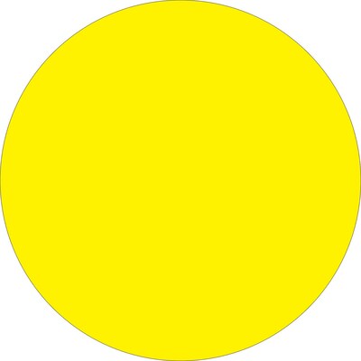 Tape Logic 3 Circle Inventory Label, Fluorescent Yellow, 500/Roll