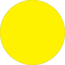 Tape Logic 2 Circle Inventory Label, Fluorescent Yellow, 500/Roll
