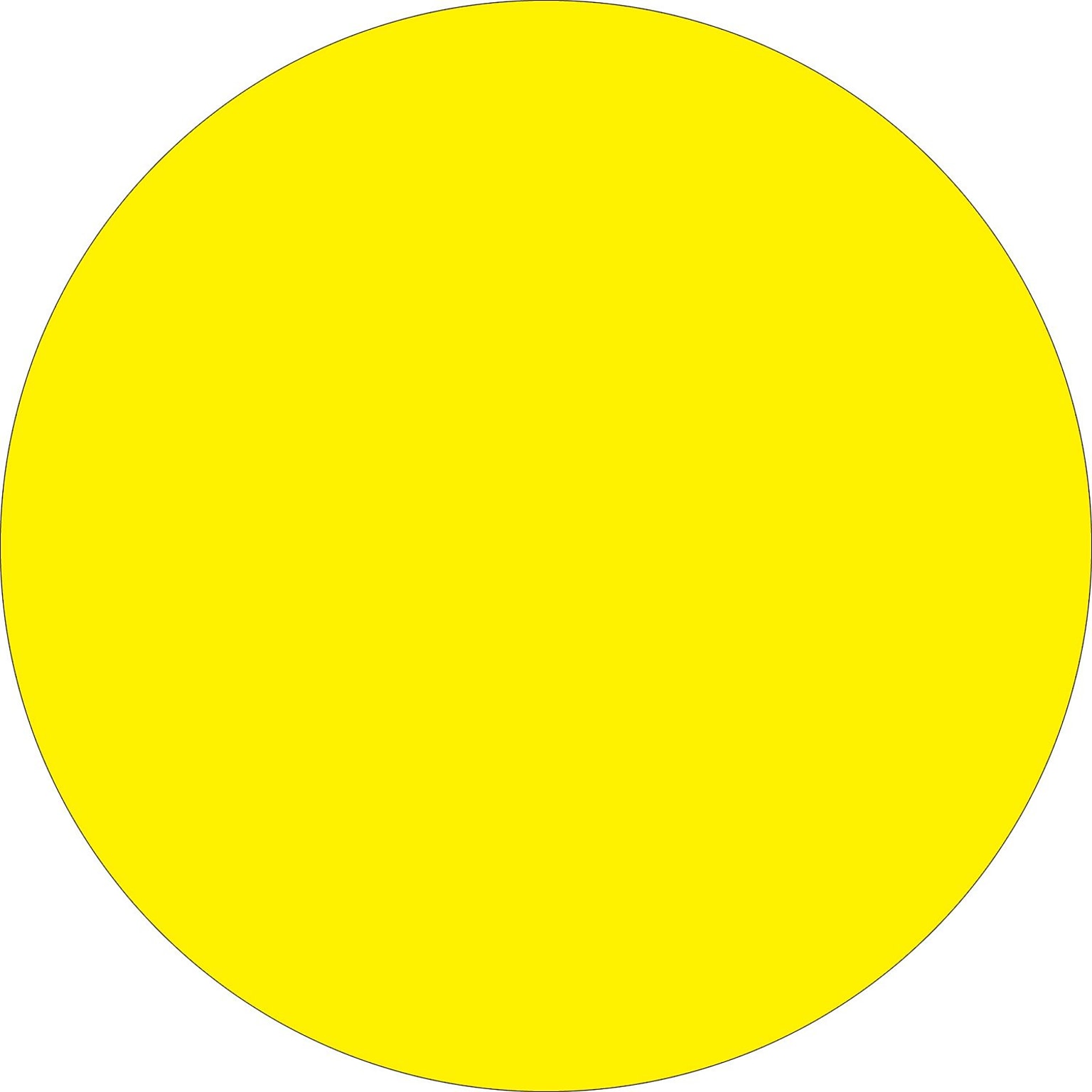 Tape Logic 2 Circle Inventory Label, Fluorescent Yellow, 500/Roll