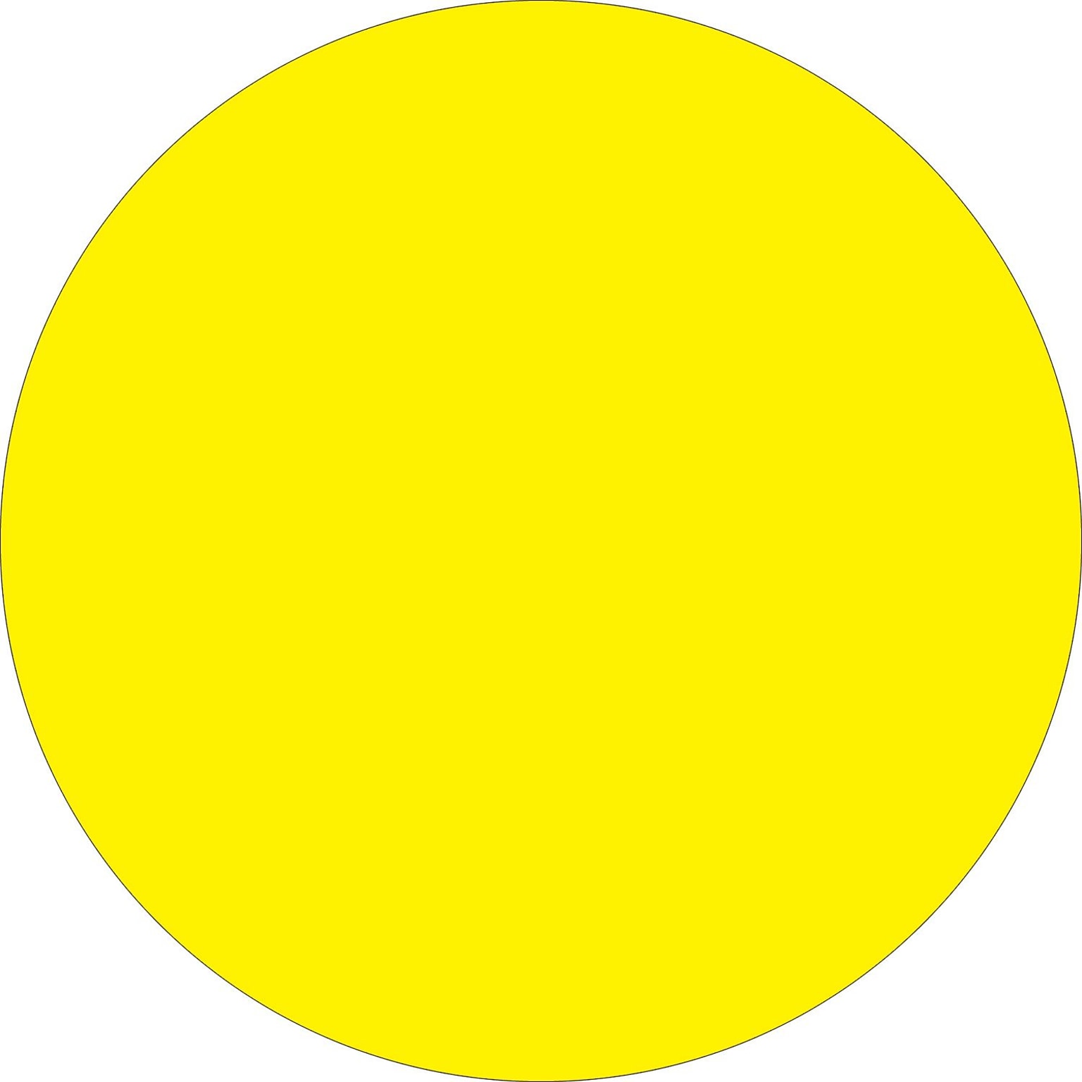 Tape Logic 2 Circle Inventory Label, Fluorescent Yellow, 500/Roll