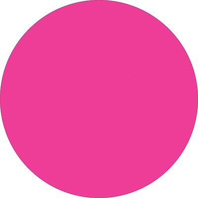 Tape Logic 1/2 Circle Inventory Label, Fluorescent Pink, 500/Roll