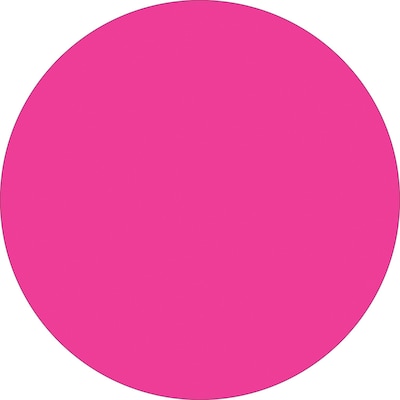 Tape Logic 2 Circle Inventory Label, Fluorescent Pink, 500/Roll