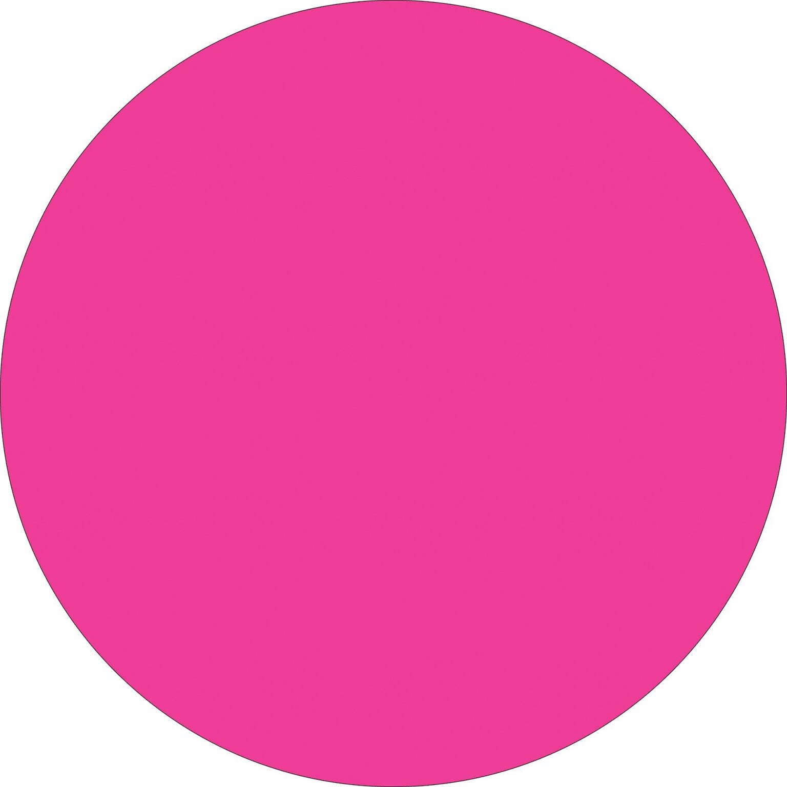 Tape Logic 1 Circle Inventory Label, Fluorescent Pink, 500/Roll