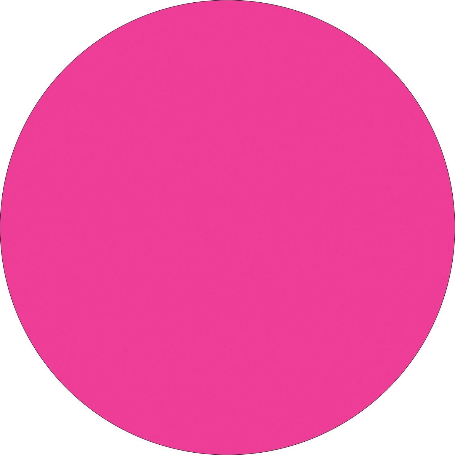 Tape Logic 1 Circle Inventory Label, Fluorescent Pink, 500/Roll