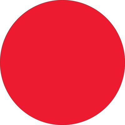 Tape Logic 1 Circle Inventory Label, Fluorescent Red, 500/Roll