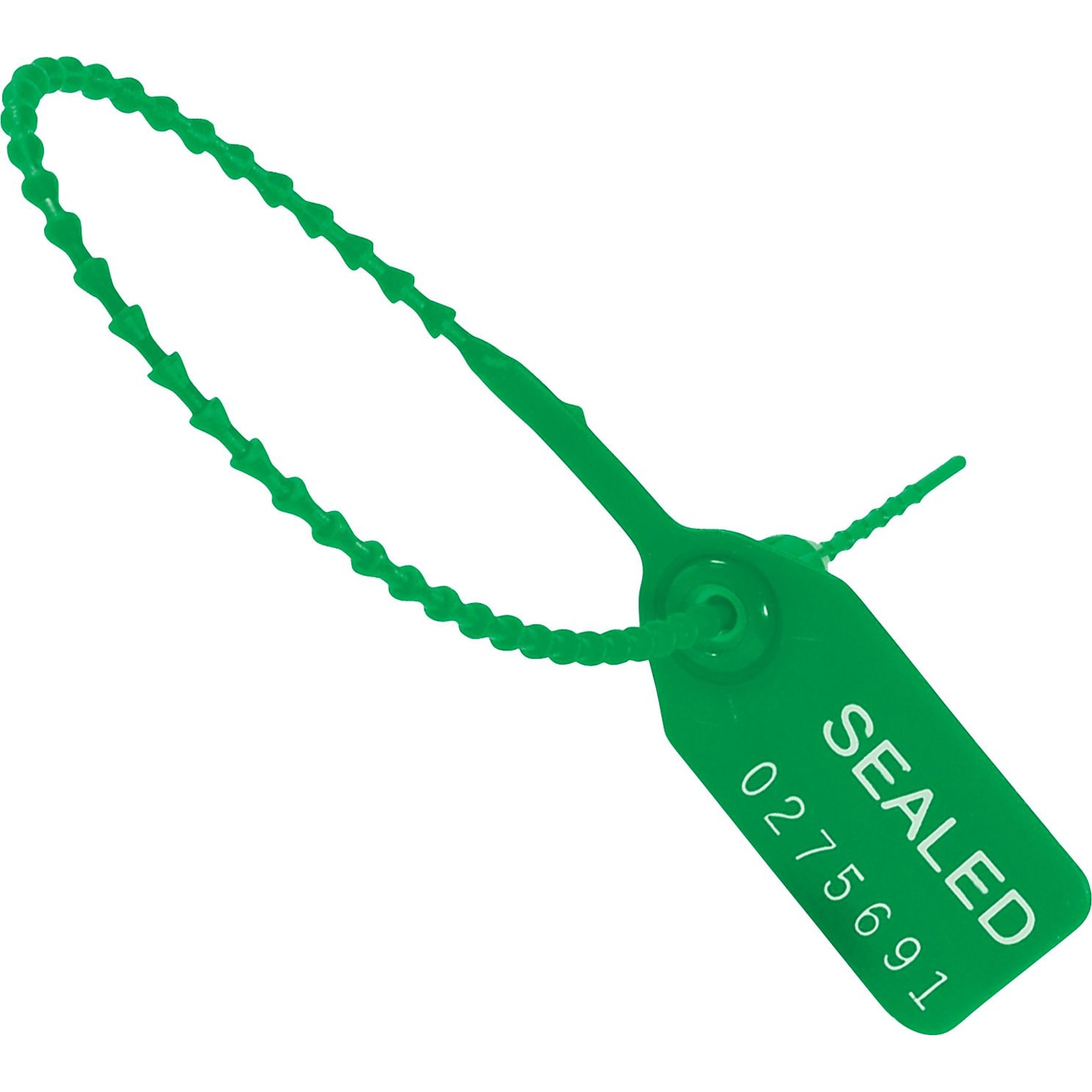12 Plastic Pull-Tight Seal, Green, 100/Case (SE1005G)