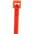 BOX Partners  40 lbs. Cable Tie, 8(L),  Fluorescent Red, 1000/Case