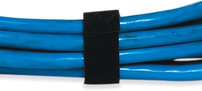 Velcro Self-Grip Reusable 1 x 12 Straps Hook & Loop Fastener, Black (VEL181)