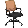 Flash Furniture Mid Back Mesh Computer Chair With Black Leather Seat, Orange