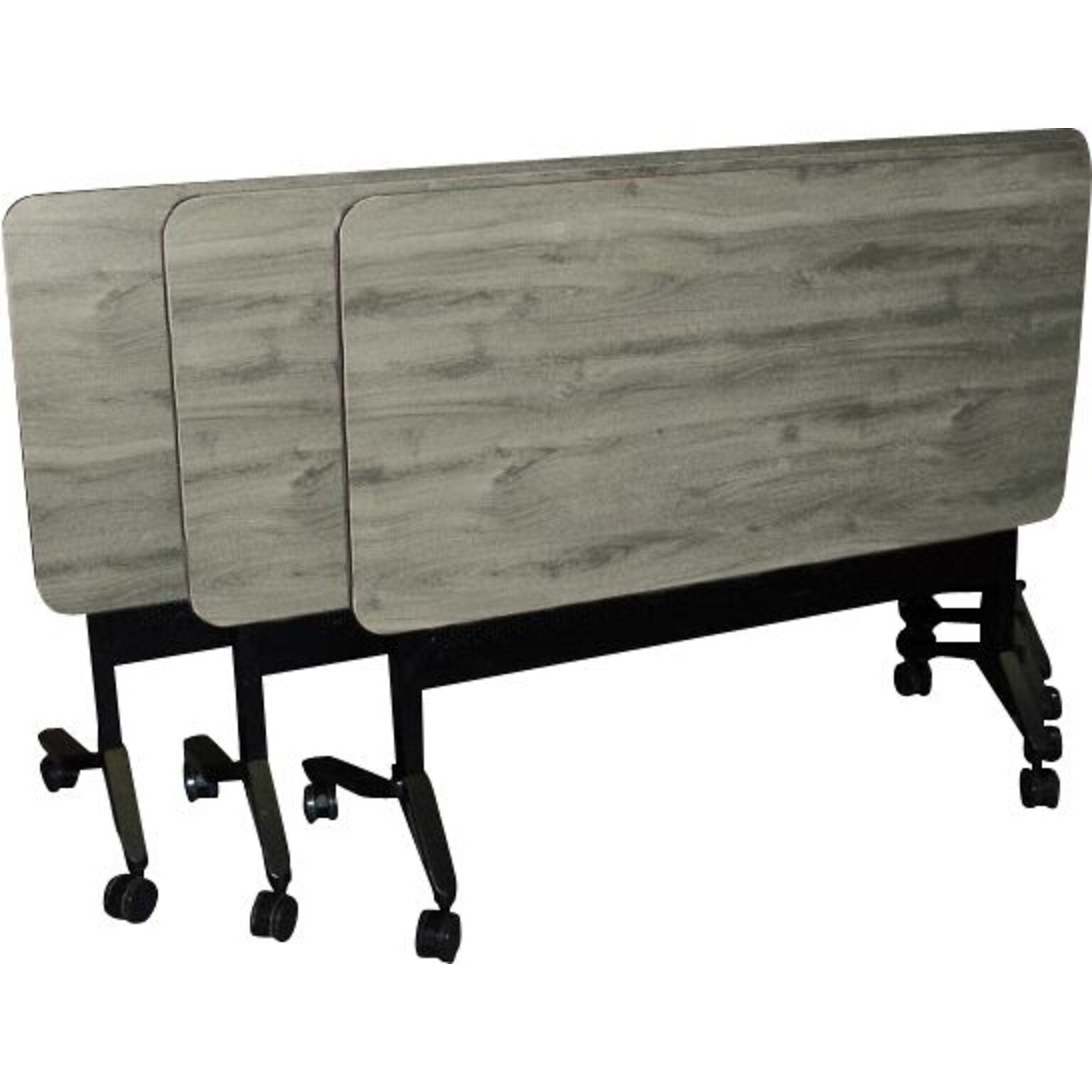 Safco FLIP-N-GO Training Table,  24 x 72, Pumice/Black (LF2472HT)