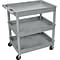 Luxor® TC Series 37 1/4(H) 3 Shelves Large Tub Cart, Gray