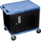H Wilson 26"H 2 Shelves Tuffy AV Carts W/Black Cabinet, Blue
