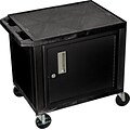 H Wilson 26H 2 Shelves Tuffy AV Carts W/Black Cabinet, Black