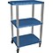 H Wilson 42H 3 Shelves Tuffy Carts W/Nickel Legs, Blue