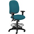 OFM 125-DK-802 AirFlo Polyester Task Chair and Drafting Kit with Adjustable Arms, Teal (125-DK-802)