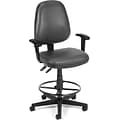 OFM Straton Vinyl Task Chair With Arms and Drafting Kit; Charcoal