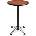 OFM 41 x 23 3/4 x 23 3/4 Round Laminate Black Base Cafe Height Table, Cherry