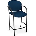 OFM Manor Series 45 Fabric Cafe Chair With Arms, Navy, Pack of 2 (404C-2PK-804)