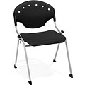 OFM Rico Polypropylene Stack Chair, Black, 4-Pack, (305-4PK-P0)