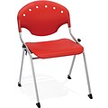 OFM Rico Polypropylene Stack Chair, Red, 4-Pack, (305-4PK-P1)