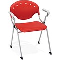 OFM Rico Polypropylene Stack Chair With Arms, Red, 4-Pack, (306-4PK-P1)