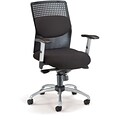 OFM AirFlo Fabric High Back Executive Task Chair With Silver Accents, Black