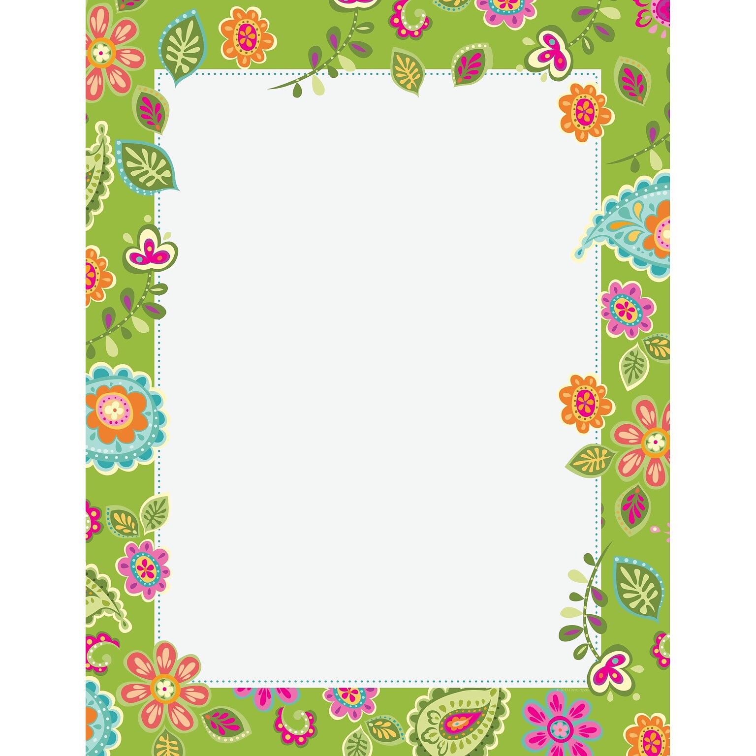 Paisley Flowers Letterhead, 80 count