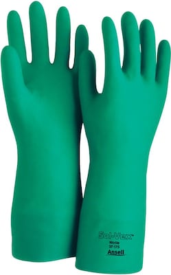 Ansell Sol-Vex® 37-175 Flock-Lined Nitrile Gloves; Size Group 7, 12/Pair