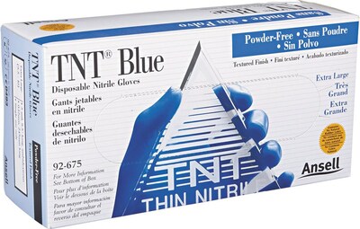 Ansell TNT 92-675 Nitrile Food Service Gloves, XL, Disposable, 100/Box (012-92-675-XL)