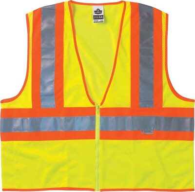 Ergodyne GloWear 8230Z Two-Tone Vest, ANSI Class R2, Large/XL, Lime (21325)