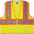 Ergodyne GloWear 8230Z Two-Tone Vest, ANSI Class R2, Large/XL, Lime (21325)