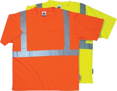 Ergodyne GloWear 8289 Economy T-Shirt, ANSI Class R2, X-Large, Lime