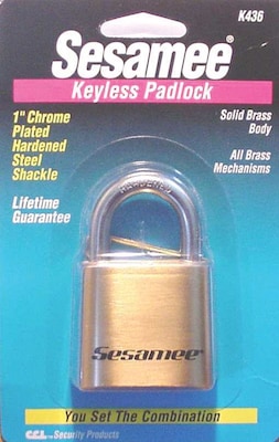 Sesamee® K0436 Marine Keyless Padlock, Brass