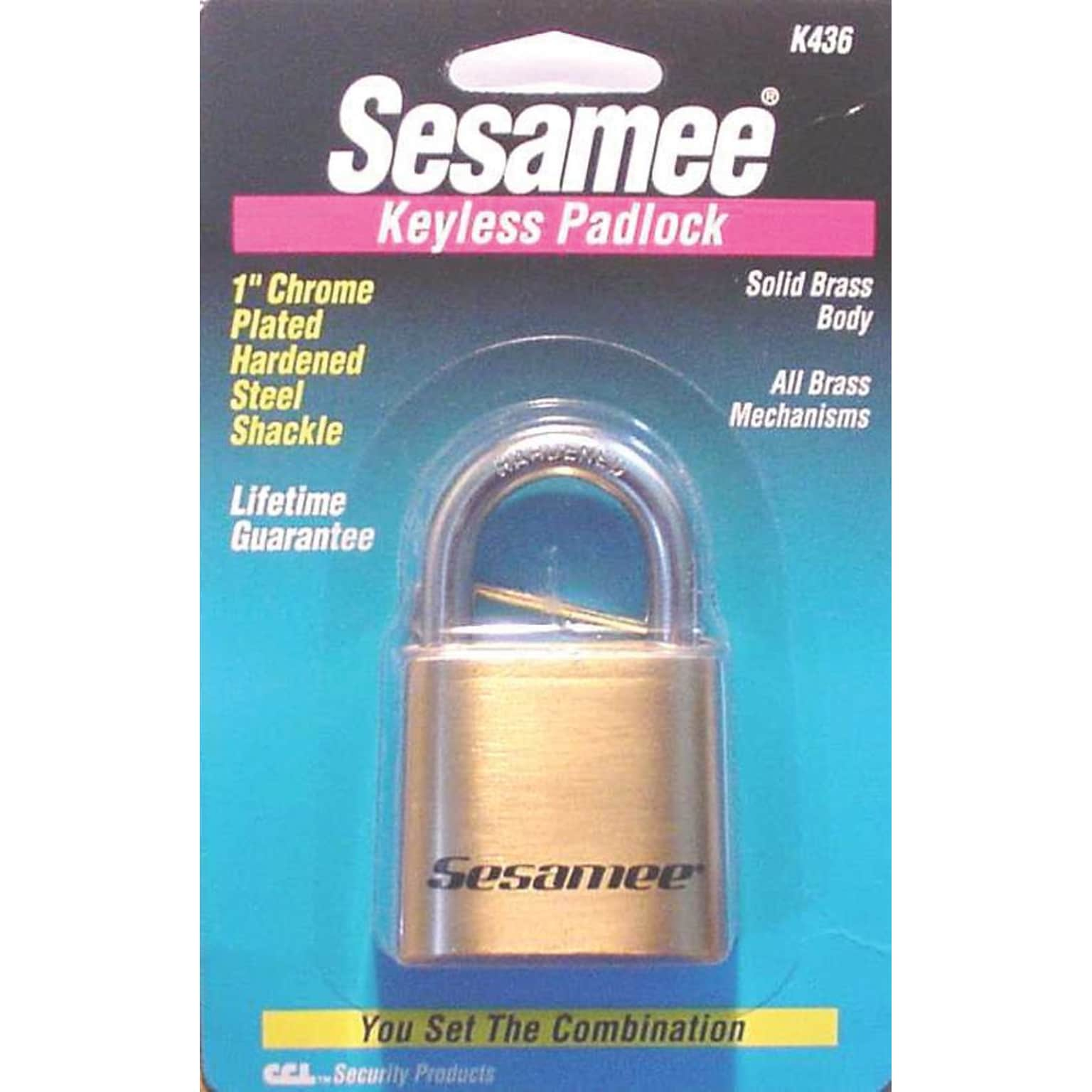 Sesamee® K0436 Marine Keyless Padlock, Brass