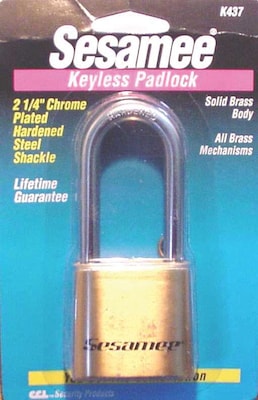 Sesamee® K0437 Keyless Padlock, Brass